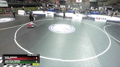 49 lbs Cons. Round 2 - Greyson Fierro, Granite Wrestling Club vs Tate Jimenez, California