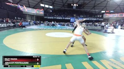 1B/2B 113 3rd Place Match - Riley Mazza, Kalama vs Abraham Montealegre, Forks