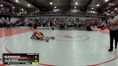 110 lbs Champ. Round 2 - Bo Buddemeyer, Owensville Kids Wrestling Club-AAA vs Calan Manley, Team Grind House Wrestling Club-AAA