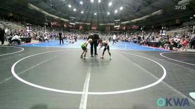 52 lbs Round Of 32 - Cayson Delgado, Tuttle Wrestling vs Kayson Gordon, Blaine County Grapplers