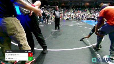 57 lbs 3rd Place - Khloe Weisinger, Wyandotte Youth Wrestling vs Amourah Taylor, Deer Creek Wrestling Club