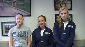 Georgetown Frosh Hannah Neczypor, Katrina Coogan & Annamarie Maag contributing to team early