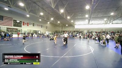 102 lbs Champ. Round 1 - Drayger Cloward, Uintah Jr High Wrestling vs Gus Jeppson, Green Canyon Juniors