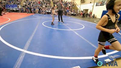 40 lbs Semifinal - Woodrow Mauer, Wyandotte Youth Wrestling vs Kimber Russell, Salina Wrestling Club