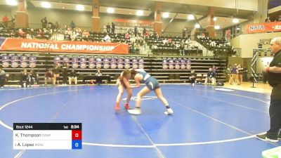 155 lbs Consi Of 8 #1 - Kendra Thompson, Campbellsville vs Alexandra Lopez, Menlo College