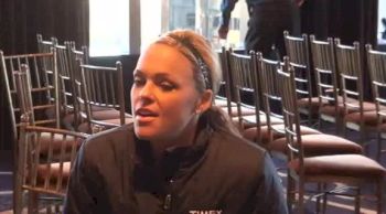 Jennie Finch after finishing the ING New York City Marathon 2011