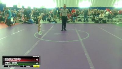 64 lbs Round 5 (8 Team) - Dawson Wicker, Backyard Brawlers vs Kaden Gibbs, Rogue Wrestling