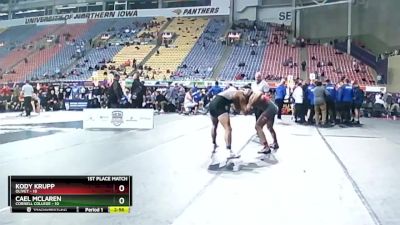 184 lbs Finals (2 Team) - Cael Mclaren, Cornell College vs Kody Krupp, Olivet