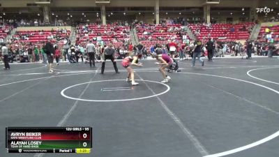 95 lbs Semifinal - Alayah Losey, Team Of Hard Knox vs Avryn Beiker, Hays Wrestling Club