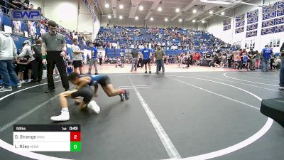 58 lbs Quarterfinal - Demitri Strange, Woodland Wrestling Club vs Leland Riley, Midwest City Bombers Youth Wrestling Club