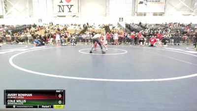 99 lbs Semifinal - Avery Bowman, Club Not Listed vs Cole Willis, Brawlers Elite