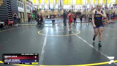 144 lbs Semifinal - Gracie Leslie, Iowa vs Haylee McGrew, Doomsday Wrestling Club