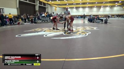 133 lbs Cons. Round 3 - Jimmy Baumann, Ohio Wesleyan vs Mason Welch, St. John Fisher