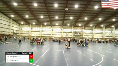 70 lbs Champ. Round 2 - Riley Bingham, Wasatch Wrestling Club vs Gabriel Cordova, Green River Grapplers