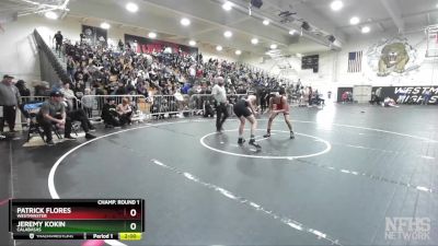 138 lbs Champ. Round 1 - Jeremy Kokin, Calabasas vs Patrick Flores, Westminster