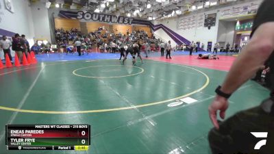 215 Boys Cons. Round 3 - Tyler Frye, Valley Center vs Eneas Paredes, Steele Canyon