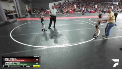 60 lbs Champ. Round 2 - Bain Wiegel, Sarbacker Wrestling Academy vs Camden Ottow, Waterford Youth Wrestling Club