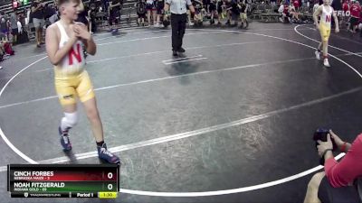 140 lbs Round 2 (6 Team) - Noah Fitzgerald, Indiana Gold vs Cinch Forbes, Nebraska Maize