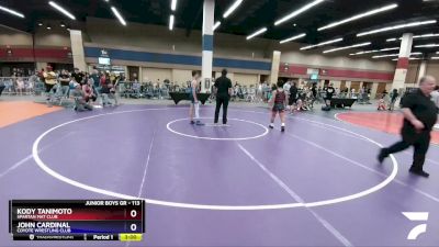 113 lbs Round 5 - Kody Tanimoto, Spartan Mat Club vs John Cardinal, Coyote Wrestling Club