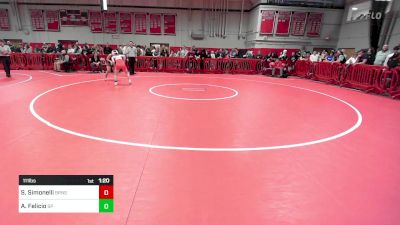 111 lbs Quarterfinal - Sophia Simonelli, Barnstable vs Anna Felicio, Saugus/Peabody