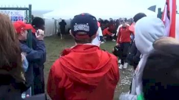 Wisconsin celebrates after hearing the news at NCAA XC Champs 2011