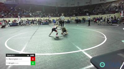 52 lbs Consi Of 4 - Eli Remington, Skiatook Youth Wrestling 2022-23 vs Talon Wright, R.A.W.