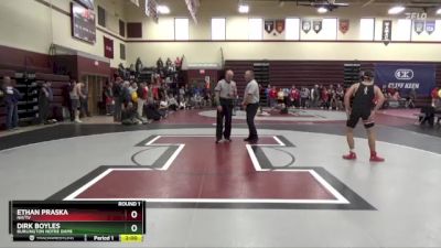 150 lbs Round 1 - Dirk Boyles, Burlington Notre Dame vs Ethan Praska, NH/TV