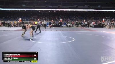 D1-113 lbs Cons. Round 2 - Brayden Tougas, Hartland HS vs Dylan Putman, Mattawan HS