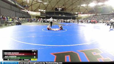 67 lbs Champ. Round 1 - Jace Hanson, Twin City Wrestling Club vs Roczen Scacco, Team Aggression Wrestling Club