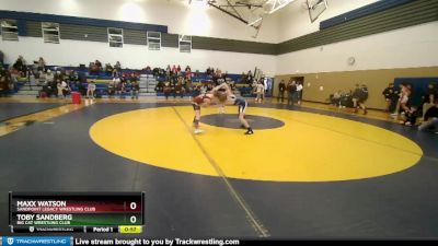 102 lbs Round 2 - Toby Sandberg, Big Cat Wrestling Club vs Maxx Watson, Sandpoint Legacy Wrestling Club