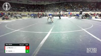 3A-113 lbs Quarterfinal - Jackson Martin, BERRYHILL vs Mark Webb, VINITA