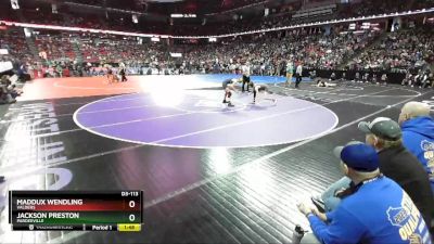 D3-113 lbs Quarterfinal - Maddux Wendling, Valders vs Jackson Preston, Pardeeville