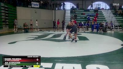 120 lbs Champ. Round 1 - Daniel Figueroa, St. Mary`s Rutherford vs Ava Schmucker, Roanoke Catholic