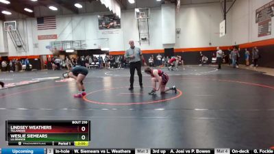 145 lbs Cons. Round 2 - Weslie Siemears, La Grande vs Lindsey Weathers, Tillamook