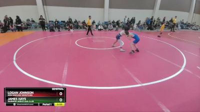 67 lbs Semifinal - James Hays, Warrior Wrestling Club vs Logan Johnson, High Ground Wrestling