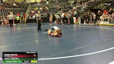 80 lbs Cons. Round 2 - Wyatt Hueftle, Bertrand Wrestling Club vs Fisher Graves, Clarinda Elite