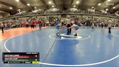 90 lbs Champ. Round 2 - Waylon Lauf, South Callaway Kids Wrestling Club-AA vs Jace Mallonee, West Platte Youth Wrestling Club-AA