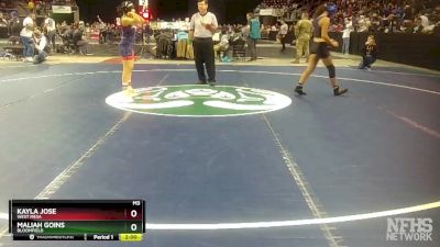 Girls 132 lbs Semifinal - Kayla Jose, West Mesa vs Maliah Goins, Bloomfield