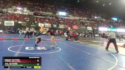 G - 152 lbs Quarterfinal - Hailey Sutton, Florence-Carlton Girls vs Kya Gilmore, Custer Co. (Miles City) Girls