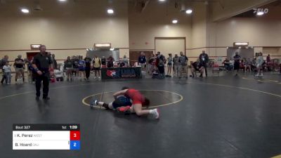 100 lbs Cons 16 #2 - Kyrian Perez, Westmoore Wrestling Club vs Bailey Hoard, California