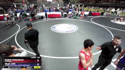 120 lbs Cons. Round 1 - Suren Margaryan, California vs Miles Chin, Castro Valley High School Wrestling