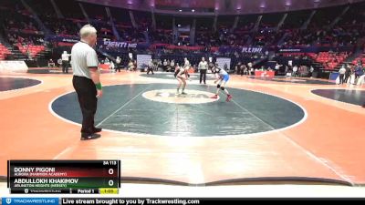 3A 113 lbs Champ. Round 1 - Abdullokh Khakimov, Arlington Heights (Hersey) vs Donny Pigoni, Aurora (Marmion Academy)