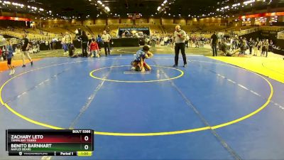 92 lbs 3rd Place Match - Zachary Leto, Tampa Bay Tigers vs Benito Barnhart, Naples Bears