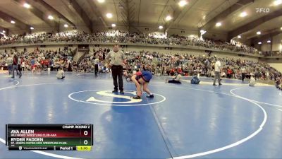 135 lbs Champ. Round 2 - Ryder Fadden, St. Joseph Metro Kids Wrestling Club-AA vs Ava Allen, Hillsboro Wrestling Club-AAA