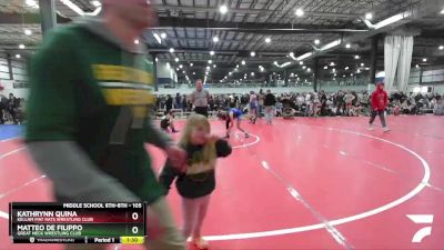 105 lbs Quarterfinal - Matteo De Filippo, Great Neck Wrestling Club vs Kathrynn Quina, Kellam Mat Rats Wrestling Club