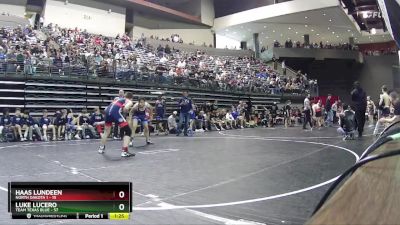 130 lbs Round 2 (6 Team) - Luke Lucero, Team Texas Blue vs Haas Lundeen, North Dakota 1