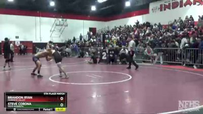 113 lbs 5th Place Match - Brandon Ryan, Murrieta Valley vs Steve Corona, Vista Murrieta