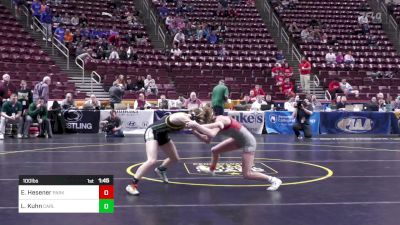 100 lbs Round Of 16 - Ella Hesener, Parkland-G vs Laurel Kuhn, Carlisle-G