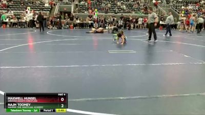 45 lbs Quarterfinal - Najm Toomey, Hammer Time Wrestling Academy vs Maxwell Hunsel, Greater Heights Wrestling