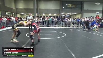 97 lbs Semifinal - Emersyn Copper, Hays vs Peyton Brazzle, Wamego